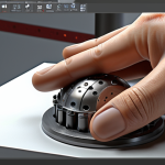 **Prompt 1:** A digital sculptor passionately crafting a 3D model with SolidWorks, highlighting precision and innovation in product design.