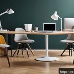 제품디자인 분야에서의 특허와 법적 이슈 - A modern ergonomic chair design showcased in a bright studio setting, emphasizing its unique curved ...