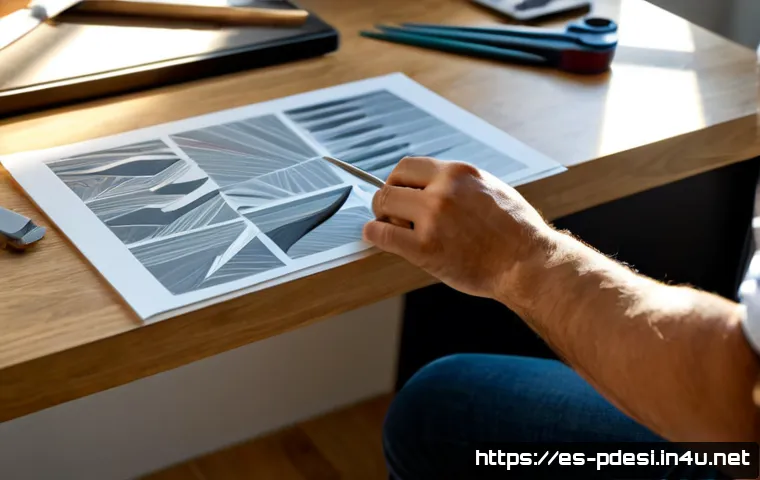 제품디자인 실무에서 유용한 팁 - Photorealistic product designer’s workspace in a contemporary Madrid studio, close three-quarter vie...
